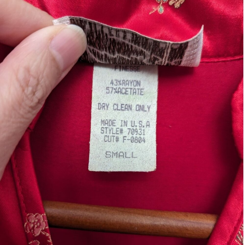 Vintage Y2K Finesse Red Chinese Oriental Asian Satin Sheath Dress QiPao Small - Picture 4 of 8